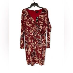 Thalia Sodi Red Floral Long Sleeve Dress